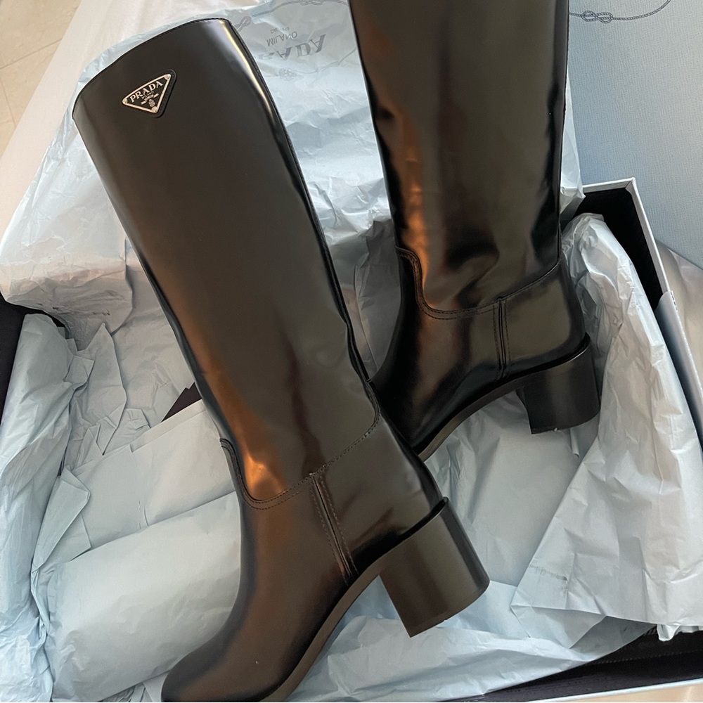 BNIB Prada Black Leather Boots